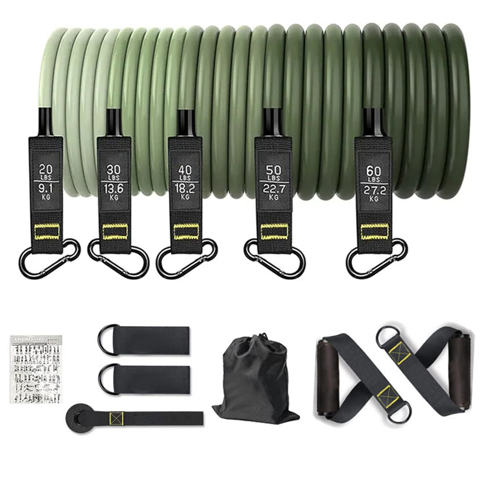 Home Gym Equipment Set - レジスタンスバンドセット。男性・女性向けのトレーニング用。筋力トレーニングや自宅ジムでのエクササイズに最適な、テンション調整可能なプルロープ。