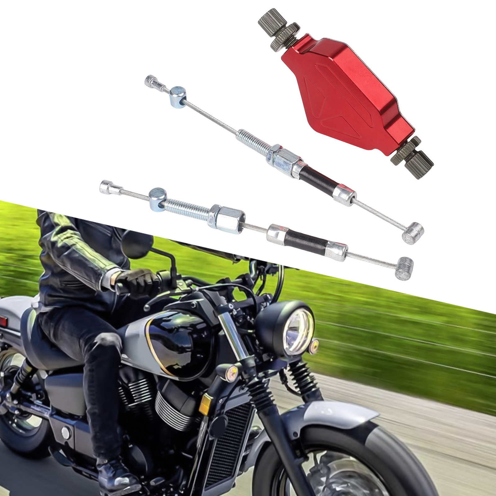 Lat Pulldown Cable - オートバイ簡単プルクラッチシステムスタントレバー CNCアルミケーブル付き 全バイク対応 オートバイクラッチパーツ