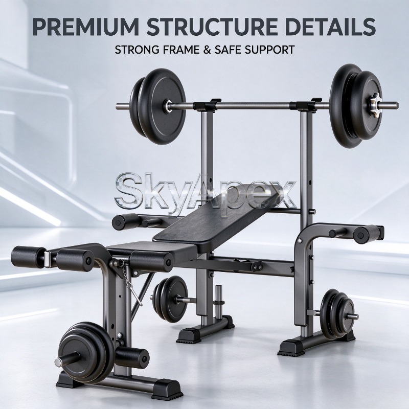 新多機能一体型折りたたみ式ウェイトベンチ、スクワットラック、 - All In One Gym Home Equipment のレビューと価格