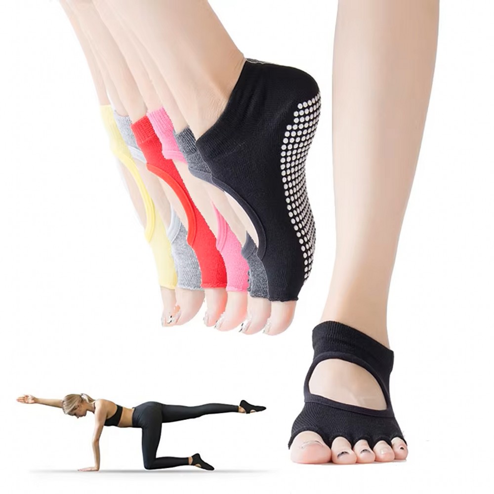 背中が開いた五本指タイプのヨガソックス。通気性に優れた、ピラ - Home Gym Yoga のレビューと価格